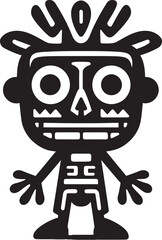 SavageSoul Tribal Character Logo PrimitivePower Vector Cartoon Icon