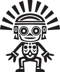 TribalTrek Full Body Cartoon Emblem SavageSoul Tribal Character Logo