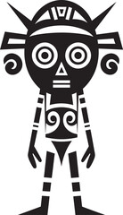 TribalTrek Full Body Cartoon Emblem SavageSoul Tribal Character Logo