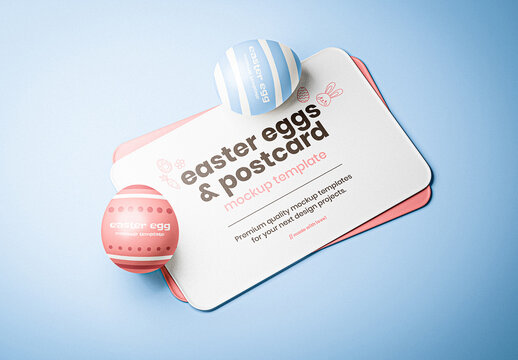 Easter Eggs & Postcard Mockup