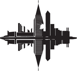 Fototapeta na wymiar FutureScape Modern Building Emblem TechTowers Futuristic Logo Design