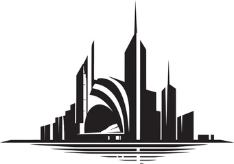FutureScape Modern Building Emblem TechTowers Futuristic Logo Design