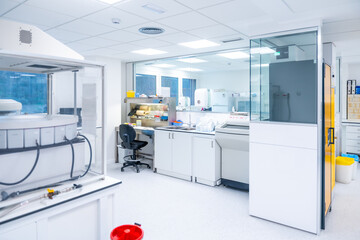 Innovative modern laboratory research room in a hospital