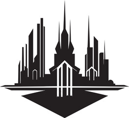 FutureScape Modern Building Emblem TechTowers Futuristic Logo Design