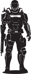 NanoStrike Vector Soldier Logo TechTroop Futuristic Vector Icon