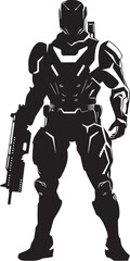 CyberGuardian Futuristic Weapon Emblem NanoStrike Vector Soldier Logo