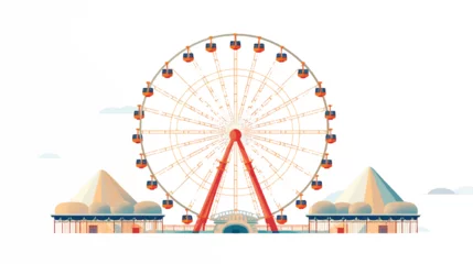 Deurstickers Ferris wheel illustration vector © Vector