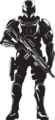 NeoSentry Vector Soldier Emblem QuantumGuard Futuristic Weapon Logo