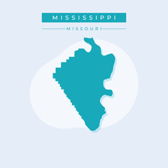 Obraz premium Vector illustration vector of Mississippi map Missouri