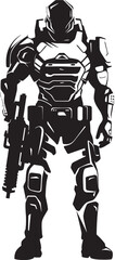 TechTrooper Futuristic Weapon Emblem CyberGuard Vector Soldier Logo