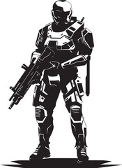Fototapeta premium PlasmaSoldier Vector Weapon Symbol TechTrooper Futuristic Weapon Emblem