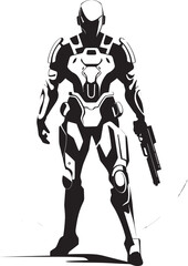 NanoWarrior Futuristic Vector Icon PlasmaSoldier Vector Weapon Symbol