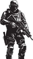 Fototapeta na wymiar CyberGuard Vector Soldier Logo NanoWarrior Futuristic Vector Icon