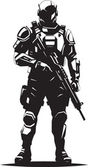 Fototapeta premium CyberGuard Vector Soldier Logo NanoWarrior Futuristic Vector Icon