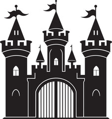 Obraz premium FortressArch Vector Gate Logo MedievalEntry Castle Gate Icon