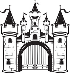 CastleWatch Gate Emblem Design FortressArch Vector Gate Logo