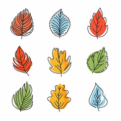 leaf, pattern, vector, autumn, nature, seamless, illustration, design, set, plant, art, decoration, wallpaper, icon, leaves, floral, flower, butterfly, texture, season, element, foliage, orange, summe