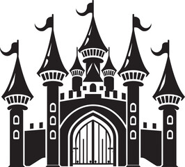 Fototapeta premium RoyalGateway Castle Gate Emblem KnightGuard Vector Castle Logo