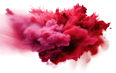 The Intensity of a Ruby Red Explosion in Artistic Form on a White or Clear Surface PNG Transparent Background