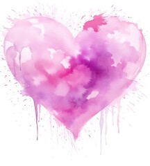 Watercolor Heart Blending Passion and Artistry - Generative AI