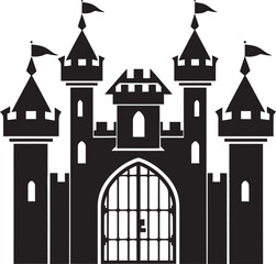 Fototapeta premium FortressEntry Castle Gate Emblem GuardianPortal Vector Castle Logo