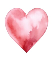 Fototapeta premium A Vivid Watercolor Heart on Pure White - Generative AI
