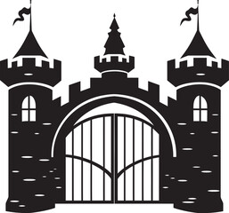 MedievalThreshold Gate Vector Icon KingdomEntrance Castle Gate Symbol