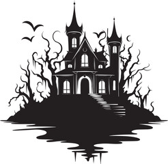 EerieEstate House Icon Design PhantomDwelling Spooky Symbol