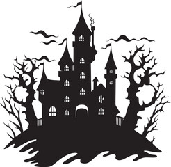 PhantomDwelling Spooky Symbol SpecterManor Haunted House Emblem
