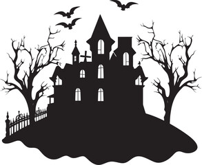 PhantomDwelling Spooky Symbol SpecterManor Haunted House Emblem