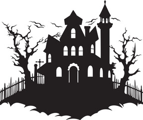 Fototapeta na wymiar EerieEstate House Icon Design PhantomDwelling Spooky Symbol