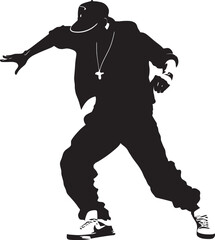 HipHopFlow Stylish Symbol RhythmicMoves Hip Hop Man Emblem