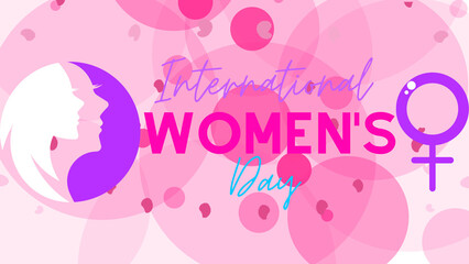 Purple and Pink illustration International Women's Day.