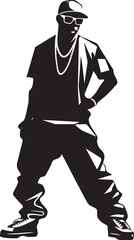 StreetGroove Iconic Rapper Design HipHopFlow Stylish Symbol