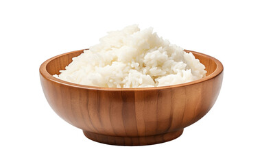 Presentation of Rice in a Bowl, a Feast for the Eyes on a White or Clear Surface PNG Transparent Background