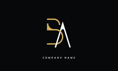 BA, AB, B, A Abstract Letters Logo Monogram