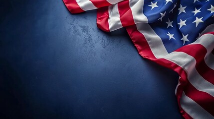 America flag on blue background, US presidential election - obrazy, fototapety, plakaty
