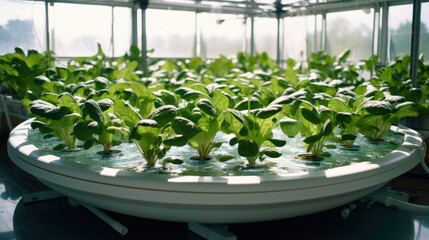 A Sustainable Growing Solution with Green Leaves and Glasses of Water