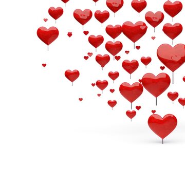 Red Valentine's Day heart illustration, white background