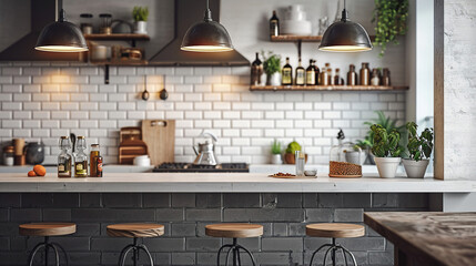 Utilizing the minimalist charm of vacant kitchen countertops for promotional visuals, allowing...