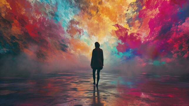 Capturing the essence of personal transformation with displays, narratives, and shared experiences that emphasize the importance of leaving the comfort zone. Copy Space.