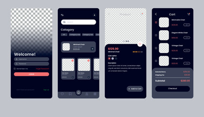 Ecommerce app user interface for android and ios.