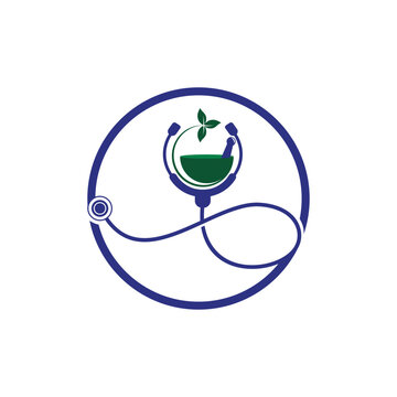 Herbal medical vector logo design template. Pharmacy and medical logo concept.