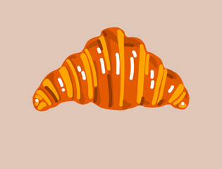 illustration of a french butter croissant