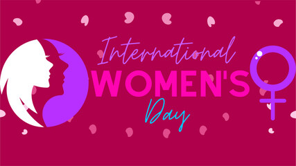 Purple and Pink International Women's Day vector graphic illustration.