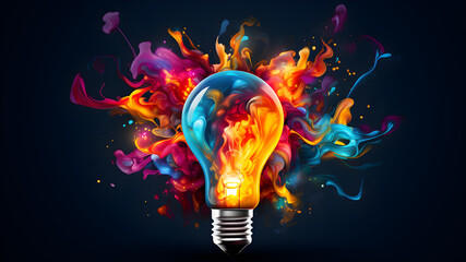 Bright trends: illumination of 2024 with lamps and bright backgrounds created by artificial intelligence