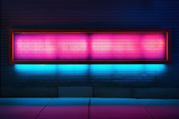Neon light wall sign.
