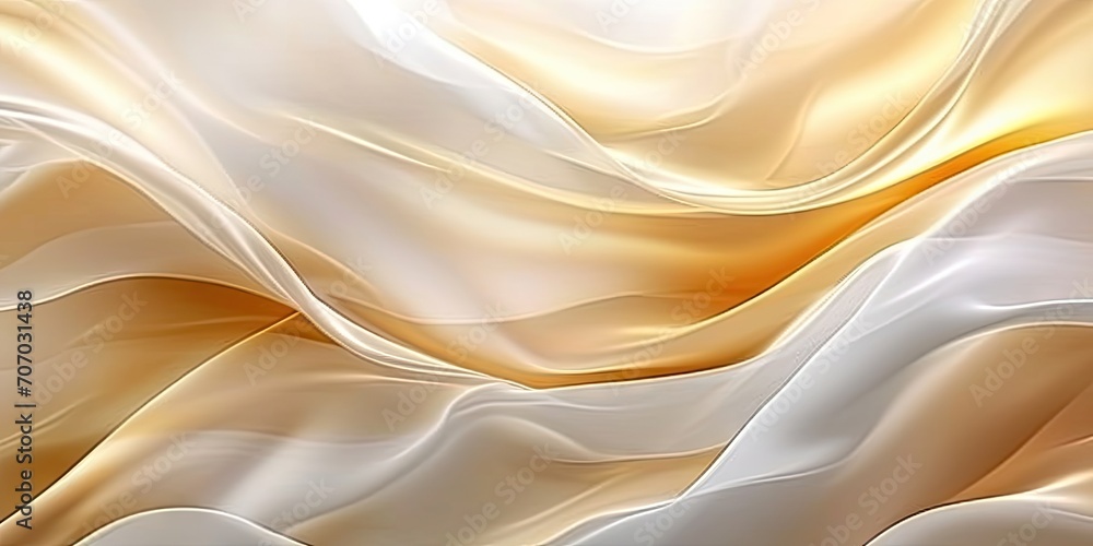 Poster elegance in motion. luxurious satin and silk textile background with smooth waves and ripple folds c