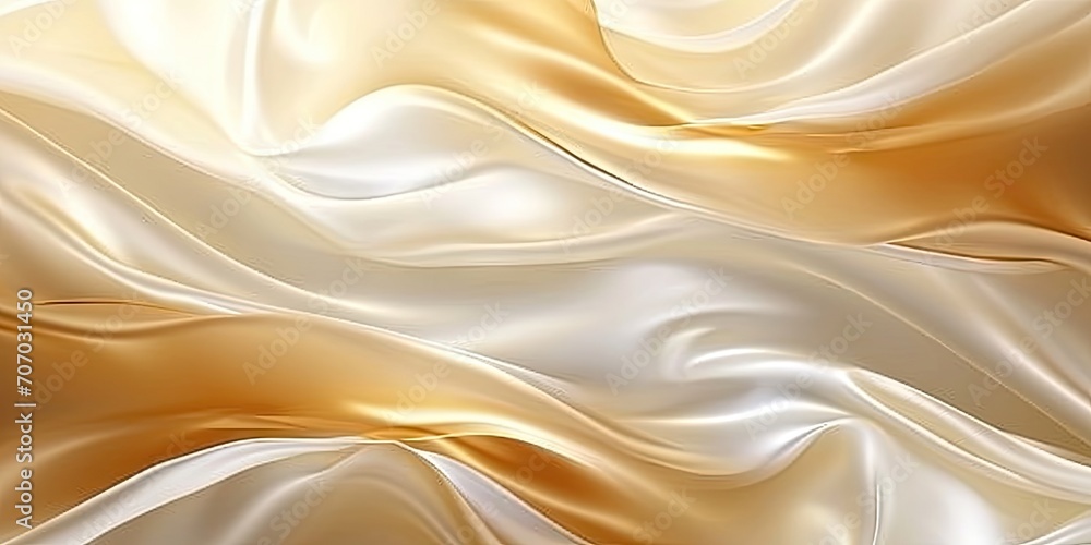 Poster elegance in motion. luxurious satin and silk textile background with smooth waves and ripple folds c