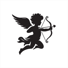 Fototapeta premium Cupid's Ephemeral Love Bliss: Perfect Stock Image for Valentine Collections - Love Vector - Cupid Vector 
